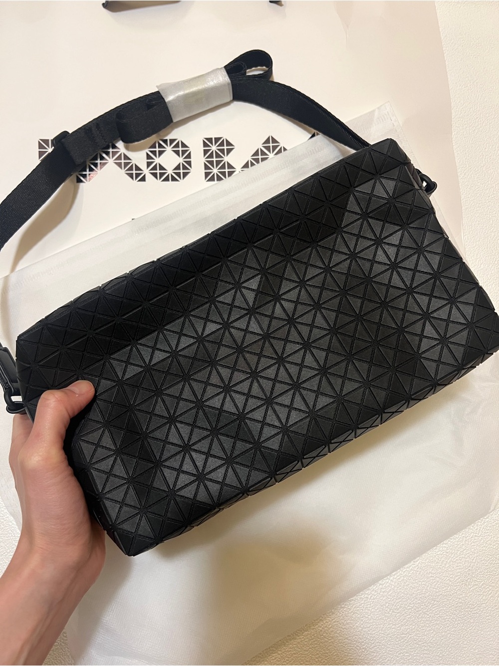 Bao Bao Issey Miyake geometric-pattern saddle bag